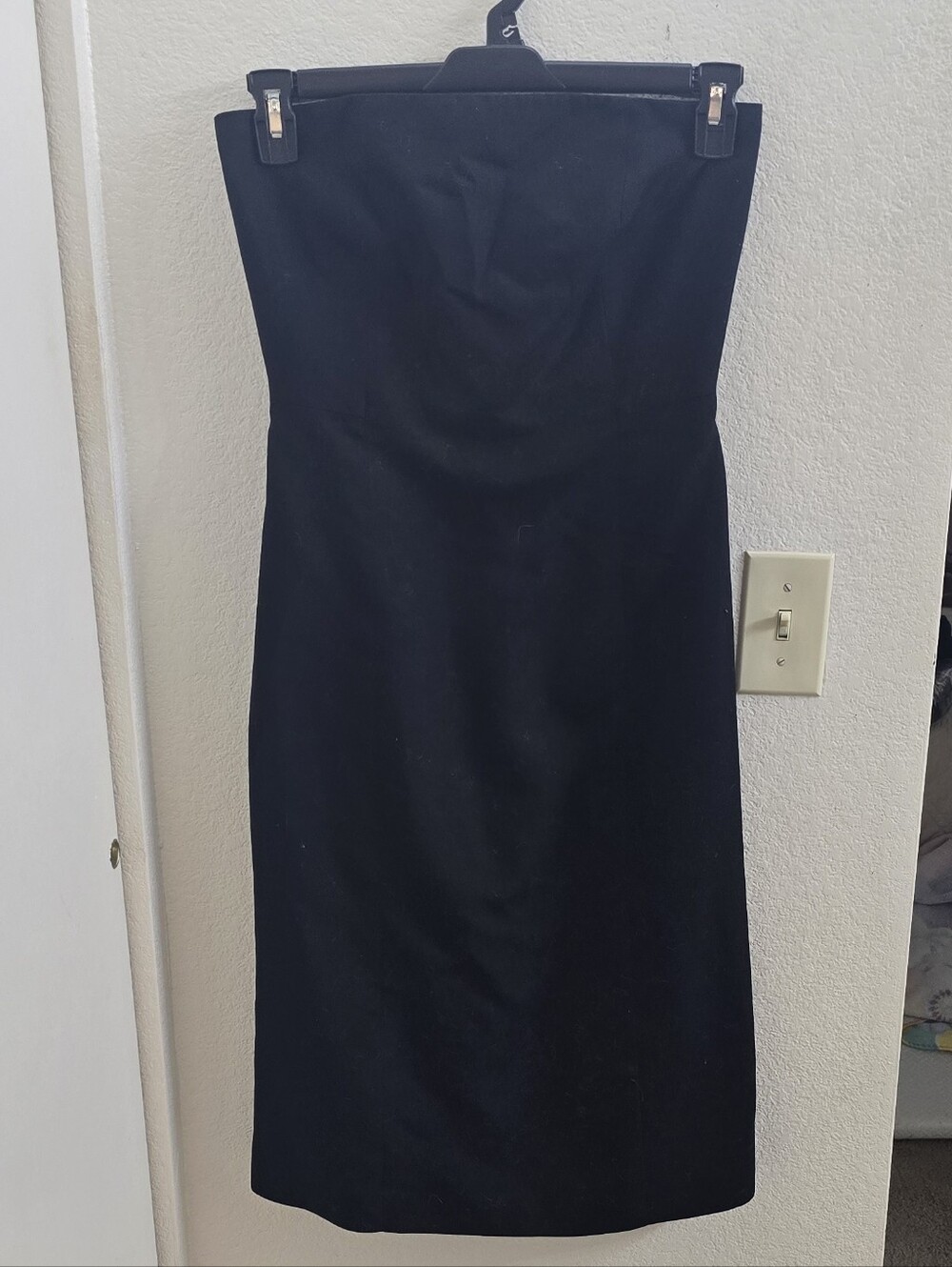Ann Taylor Black Strapless Midi Sheath Dress